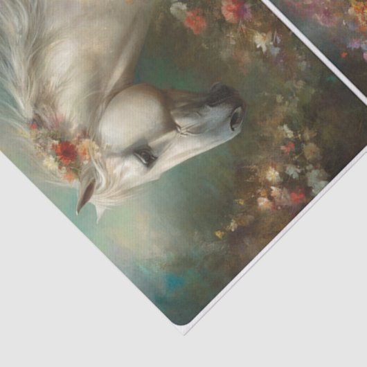 Papier Mousseline Chevaux blancs (Détail)