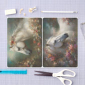 Papier Mousseline Chevaux blancs (Artisanat)