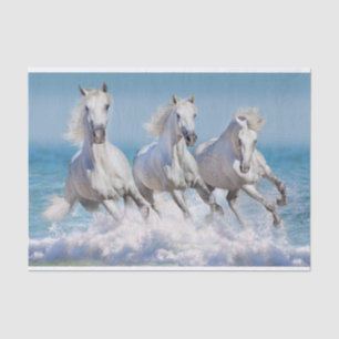 Papier Mousseline Chevaux blancs andalous