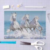 Papier Mousseline Chevaux blancs andalous (Artisanat)