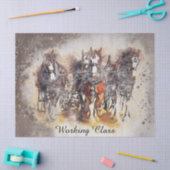 Papier Mousseline Chevaux "Classe de travail" (Artisanat)