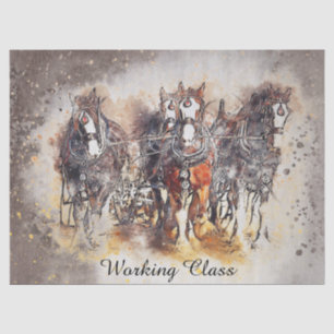 Papier Mousseline Chevaux "Classe de travail"