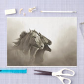 Papier Mousseline Chevaux courir avec Arrière - plan orageux (Artisanat)