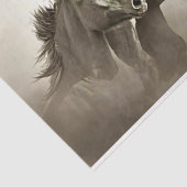 Papier Mousseline Chevaux courir avec Arrière - plan orageux (Détail)