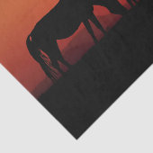 Papier Mousseline Chevaux Cowboy Occidental Coucher de soleil 15 Déc (Détail)