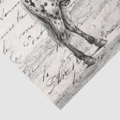 Papier Mousseline Chevaux dans le pâturage français Script Découpage (Détail)