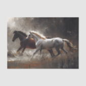 Papier Mousseline Chevaux de course rustiques Art découpage (Recto)
