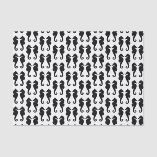 Papier Mousseline Chevaux de la mer Noire en blanc (Recto)