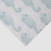 Papier Mousseline Chevaux de mer tropicaux, Motif hippocampe - gris  (Détail)