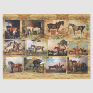 PAPIER MOUSSELINE CHEVAUX DE PEINTURES D'ART FIN PARCHEMENT, CHAUSSU