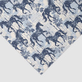 Papier Mousseline Chevaux de Toile Bleu foncé sans couture (Détail)