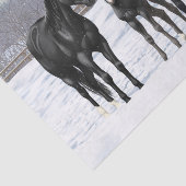 Papier Mousseline Chevaux Du Quartier Noir En Neige (Détail)