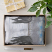 Papier Mousseline Chevaux Du Quartier Noir En Neige (Cadeau)