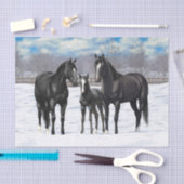 Papier Mousseline Chevaux Du Quartier Noir En Neige (Artisanat)