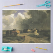 Papier Mousseline Chevaux en orage pluviale (équine) (Artisanat)