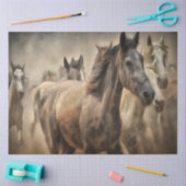 Papier Mousseline Chevaux en Sepia Découpage (Artisanat)