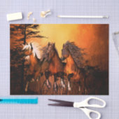 Papier Mousseline Chevaux merveilleux fonctionnant par une forêt (Artisanat)