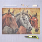 Papier Mousseline Chevaux Papier Tissu pour découpage ou collage (Artisanat)