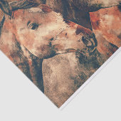 Papier Mousseline Chevaux Peinture d'aquarelle artistique (Détail)