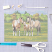 Papier Mousseline Chevaux Poulet Poulet Poulet À Peinture En Pâturag (Artisanat)