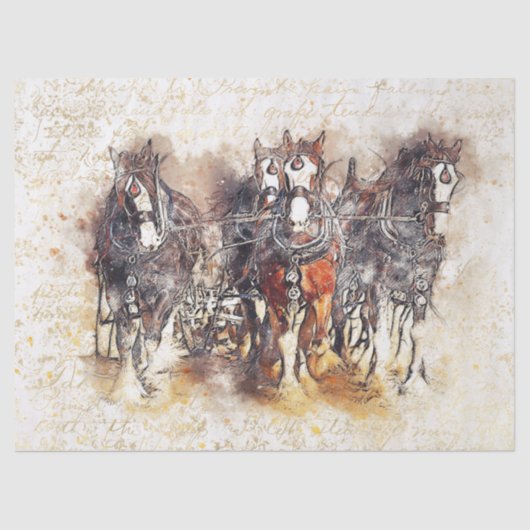 Papier Mousseline Chevaux qui poussent (Recto)