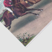 Papier Mousseline Chevaux Racing Peinture Découpage (Détail)