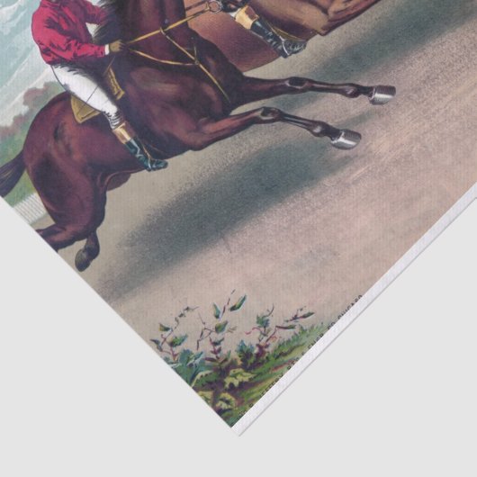 Papier Mousseline Chevaux Racing Peinture Découpage (Détail)