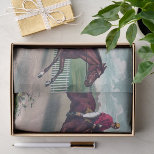 Papier Mousseline Chevaux Racing Peinture Découpage (Cadeau)