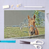 Papier Mousseline Chevaux rustiques Country Western Farm Decoupage (Artisanat)