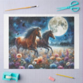 Papier Mousseline Chevaux sauvages de minuit (Artisanat)