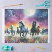 Papier Mousseline Chevaux sauvages de nuit (Artisanat)