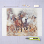 Papier Mousseline Chevaux sauvages Western 15x15 Découpage Papier de (Artisanat)