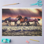 Papier Mousseline Chevaux sur le rivage (Artisanat)