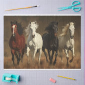 Papier Mousseline Chevaux traversant la page de découpage des prairi (Artisanat)