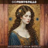 Papier Mousseline Cheveux curé élégant femme dans le style Klimt