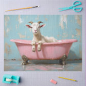 Papier Mousseline Chèvre dans une baignoire rose Découpage (Artisanat)
