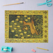 Papier Mousseline CHÈVRE FLEUVE, FLEURS CHESTNUT TREE vert Jaune (Artisanat)