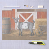 Papier Mousseline Chèvre tachetée gris mou (Artisanat)