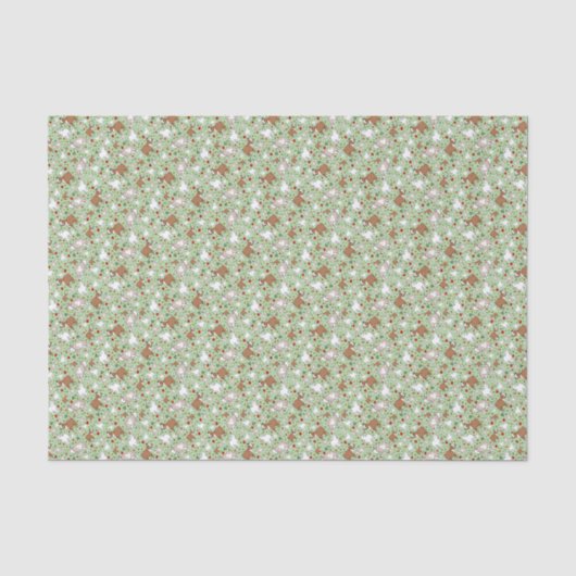 Papier Mousseline Chèvres en vert (Recto)