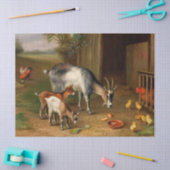 Papier Mousseline Chèvres Et Poulets À La Ferme (Artisanat)