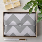 Papier Mousseline Chevron audacieux gris avec le monogramme (Cadeau)