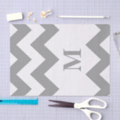 Papier Mousseline Chevron audacieux gris avec le monogramme (Artisanat)