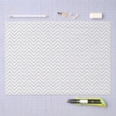 Papier Mousseline Chevron blanc gris (Artisanat)