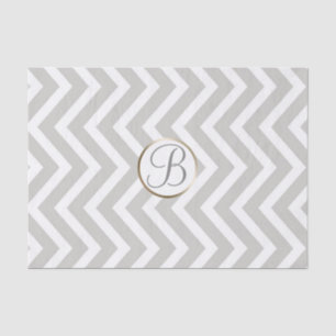 Papier Mousseline Chevron blanc gris Imprimer Lettre monographique i