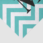 Papier Mousseline Chevron bleu avec monogramme (Détail)