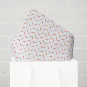 Papier Mousseline Chevron Corail et Sable