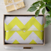 Papier Mousseline Chevron jaune gras avec monogramme (Cadeau)