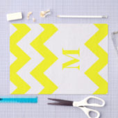 Papier Mousseline Chevron jaune gras avec monogramme (Artisanat)