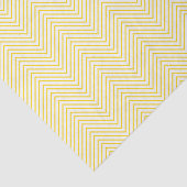 Papier Mousseline Chevron Line Tissue Paper - Jaune d'or sur blanc (Détail)