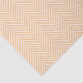 Papier Mousseline Chevron Line Tissue Paper - Orange on White (Détail)